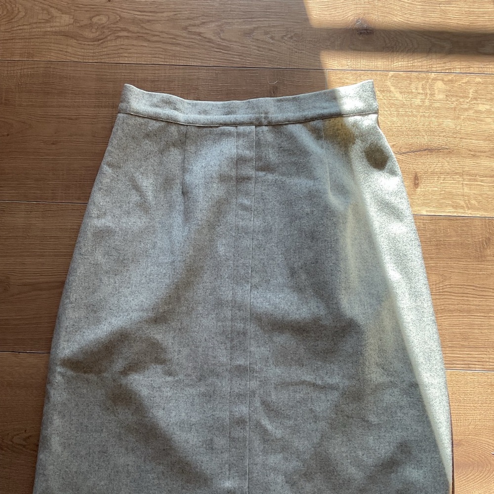 Vintage David Benjamin 100% Wool Gray Pencil Skirt 2 4 High Waisted - Picture 2 of 7